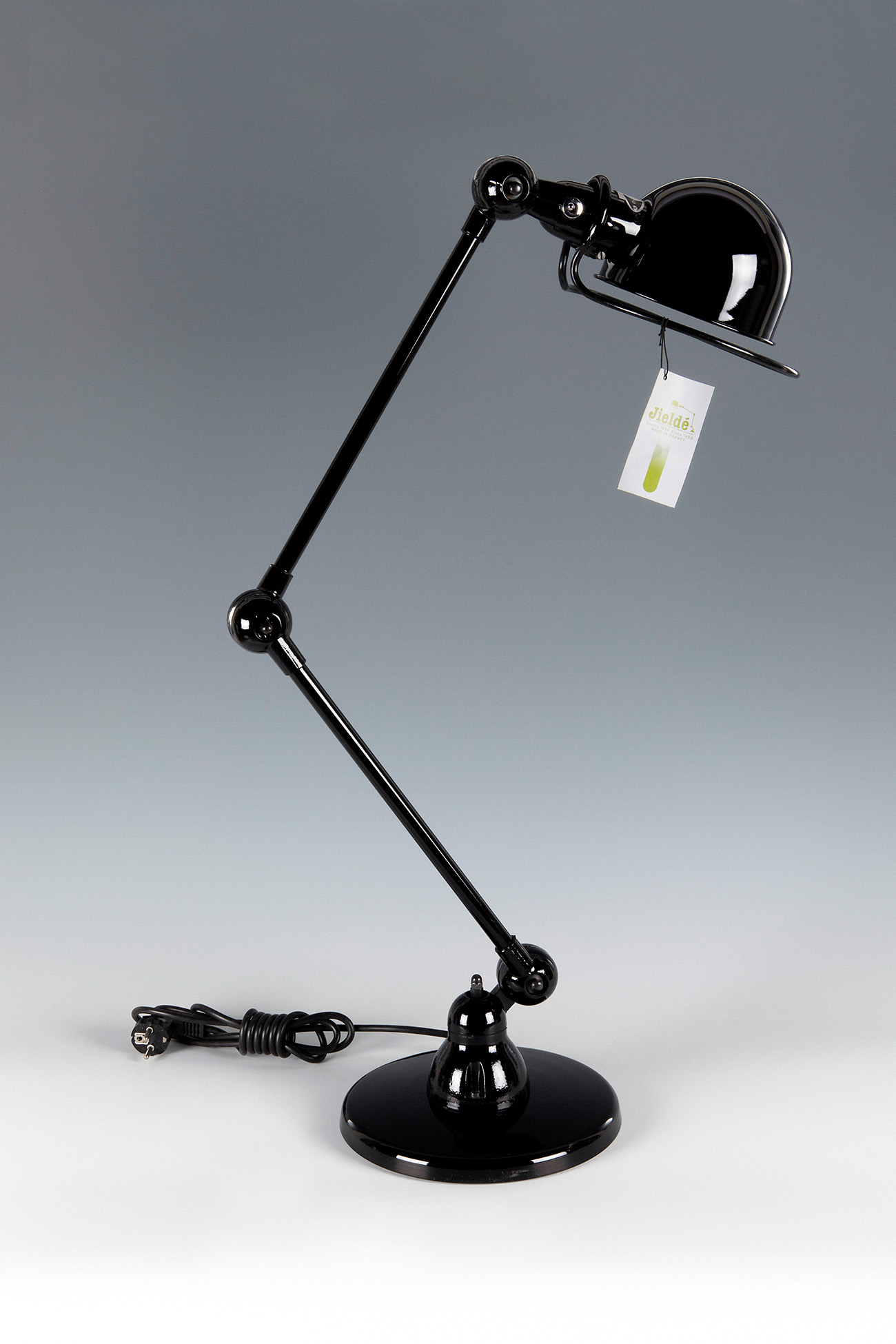 JEAN LOUIS DOMECQ (France, 1920 - 1983).Table lamp, model Loft D6440.Cast aluminium, black, glossy