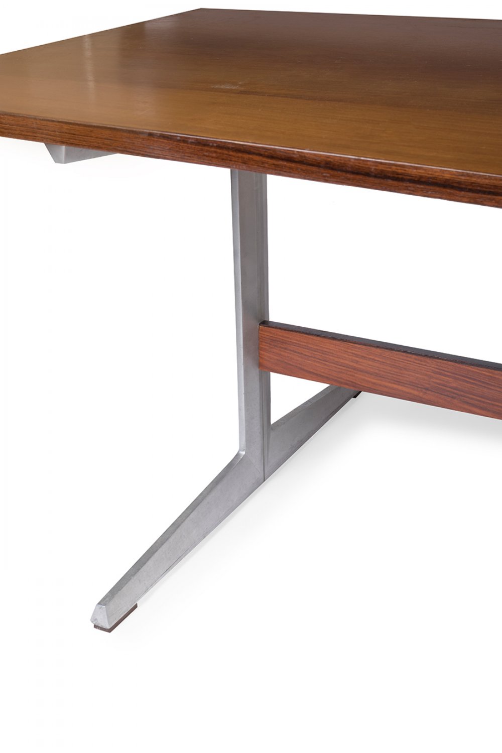 Boardroom table. Denmark, 1960s.Wood and metal.Use marks.Measurements: 72 x 250 x 110 cm.Table of - Image 2 of 4