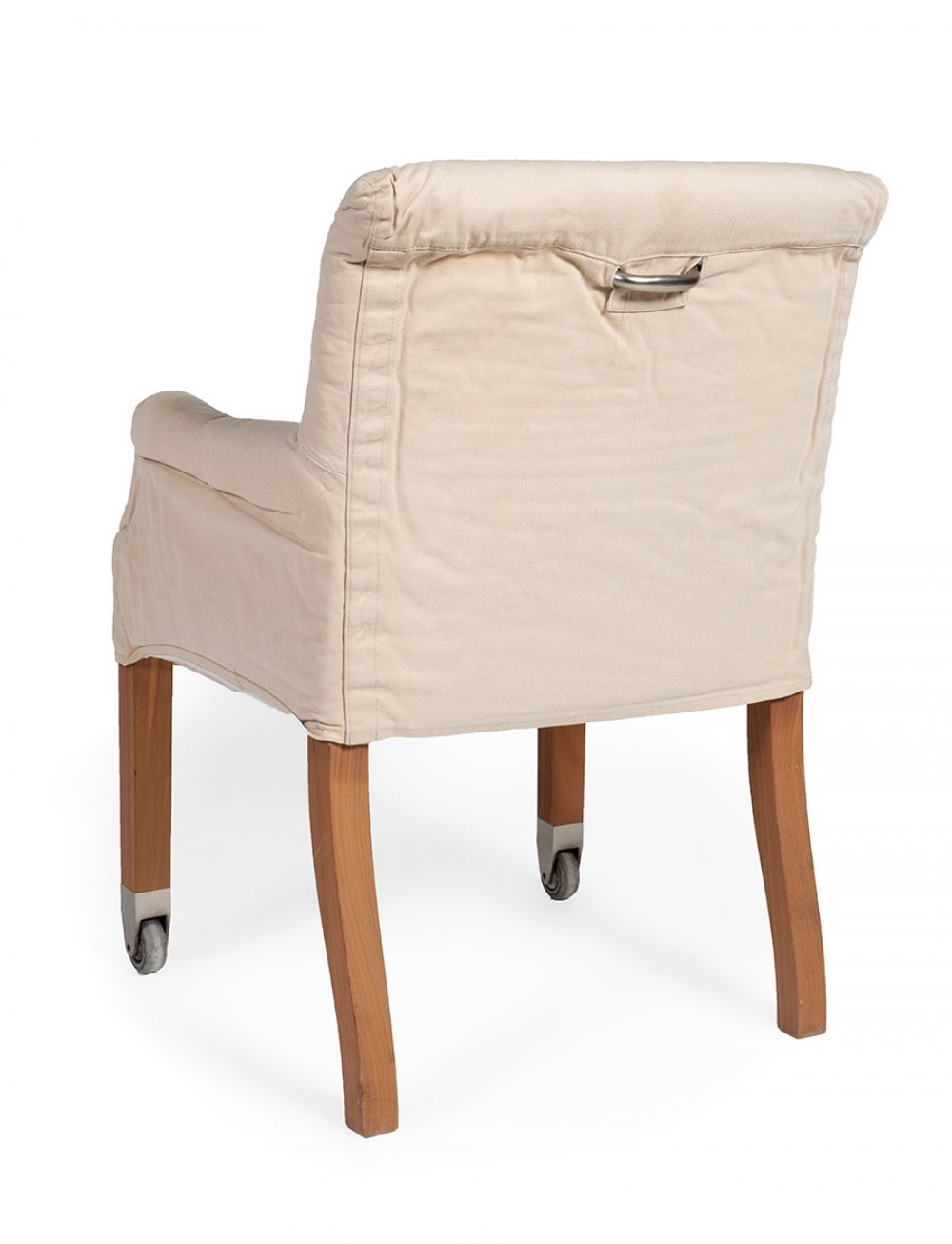 Three Chairs. Flexform, Italy.Wood.Bone coloured fabric covers.Measurements: 81 x 55 x 60 cm.Three - Image 4 of 6