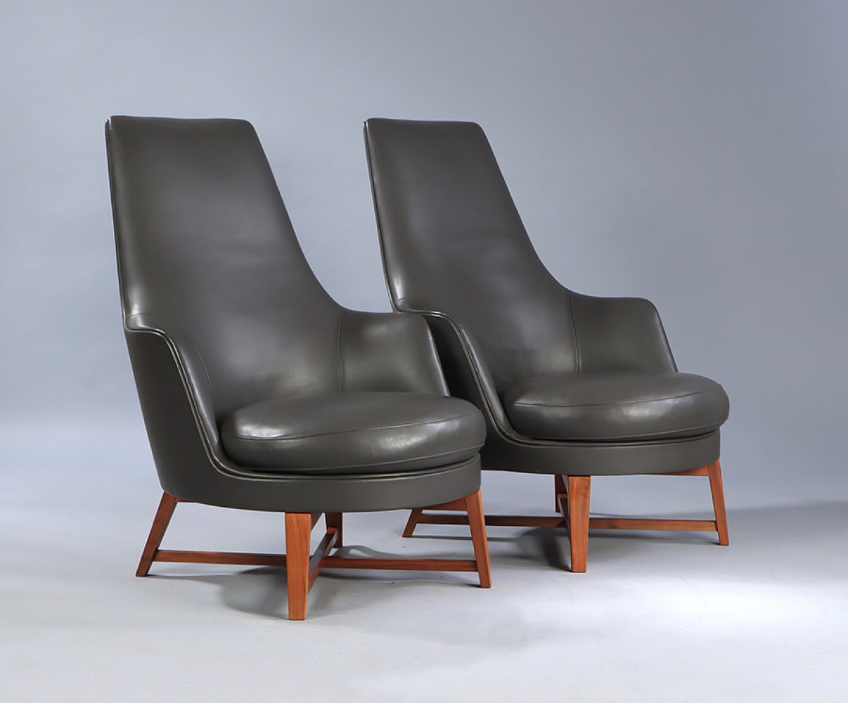 ANTONIO CITTERIO (Italy, 1950) for Flexform.Pair of armchairs model "Guscioalto".In aniline leather. - Image 5 of 5