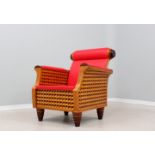 MAURO VAROTTI, (Emilia Romagna, Italy, 20th c.).Armchair, 2010.Wood and leather.The piece will be