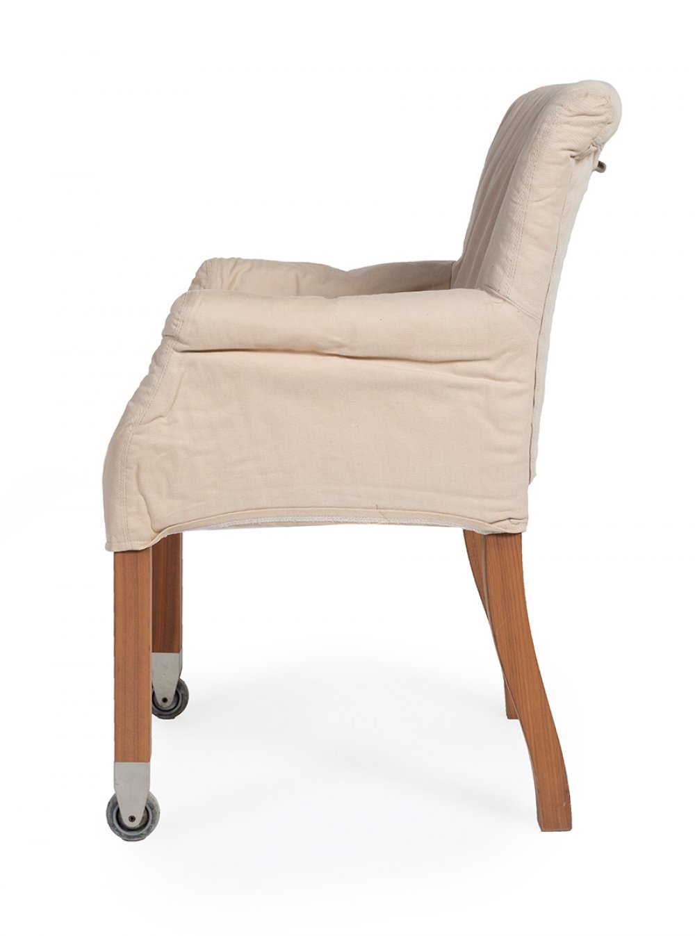 Three Chairs. Flexform, Italy.Wood.Bone coloured fabric covers.Measurements: 81 x 55 x 60 cm.Three - Image 6 of 6