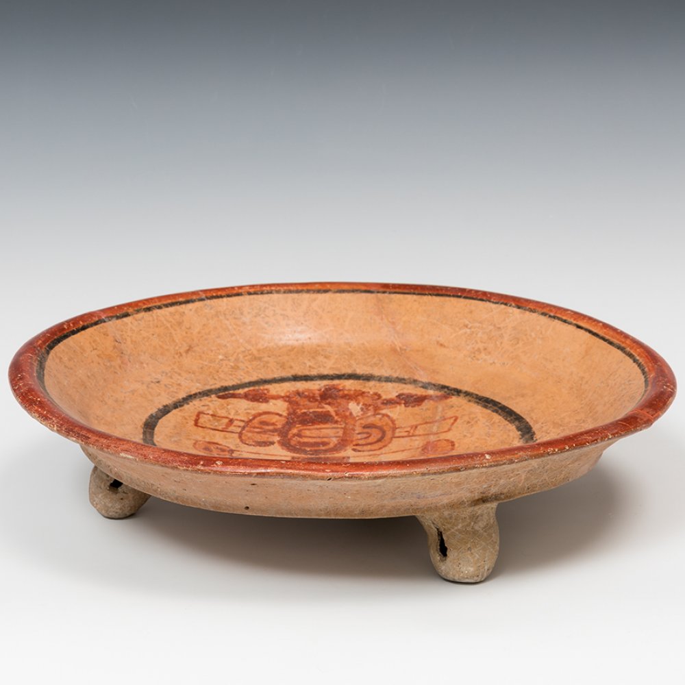 Tripod dish; Maya culture, Honduras-El Salvador, AD 500-800.Polychrome ceramic.It has been - Image 4 of 5