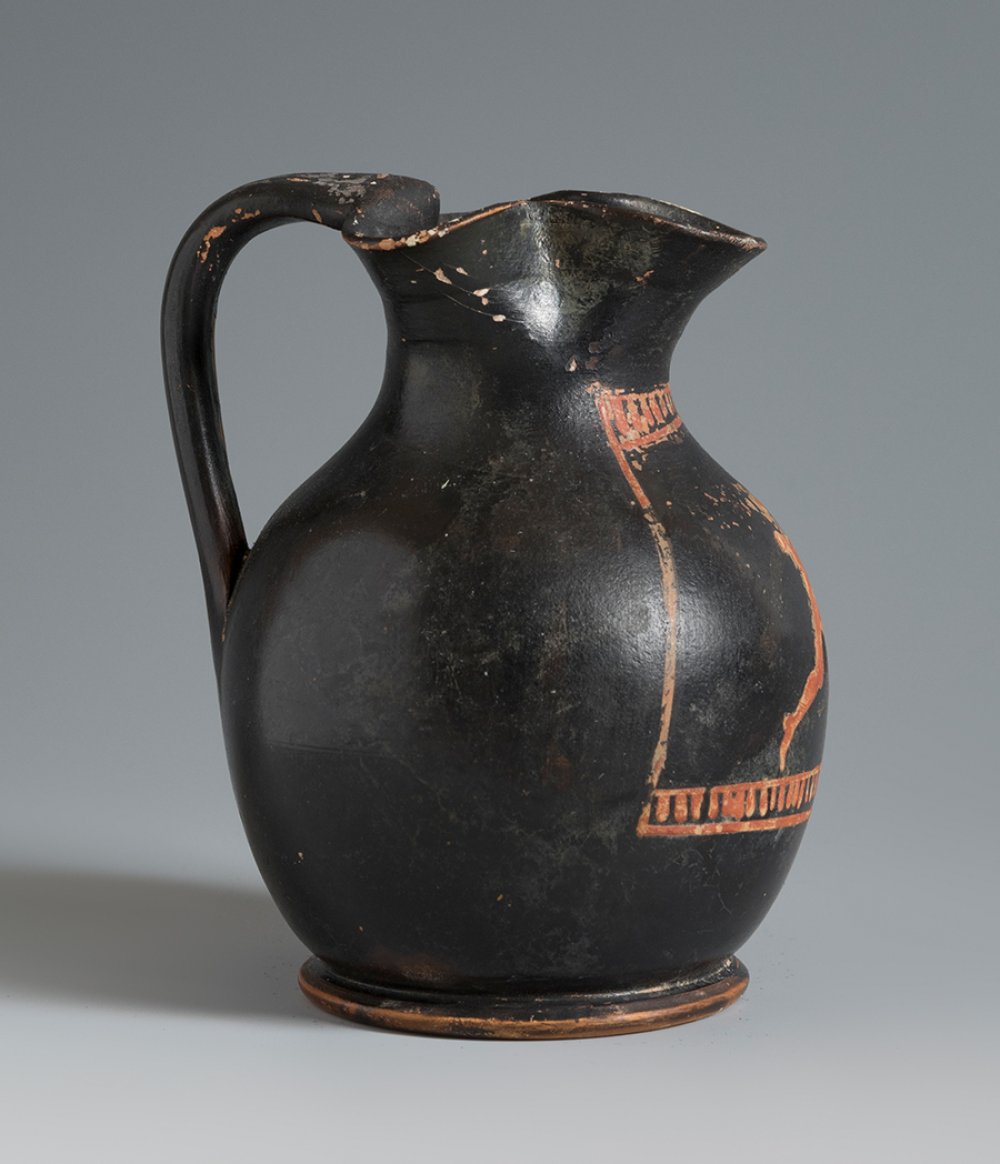 Oinochoe. Attic Greece, 450-400 BC.Polychrome pottery.Provenance: private collection, Sudbury, - Bild 3 aus 4