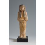 Ancient Egyptian Ushebti. New Kingdom, 1550-1070 BC.Hardened limestone and pigments.Provenance: