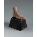Right foot with sandal. Smyrna, 3rd century BC.Terracotta.Provenance: Smyrna, 1895-1905.