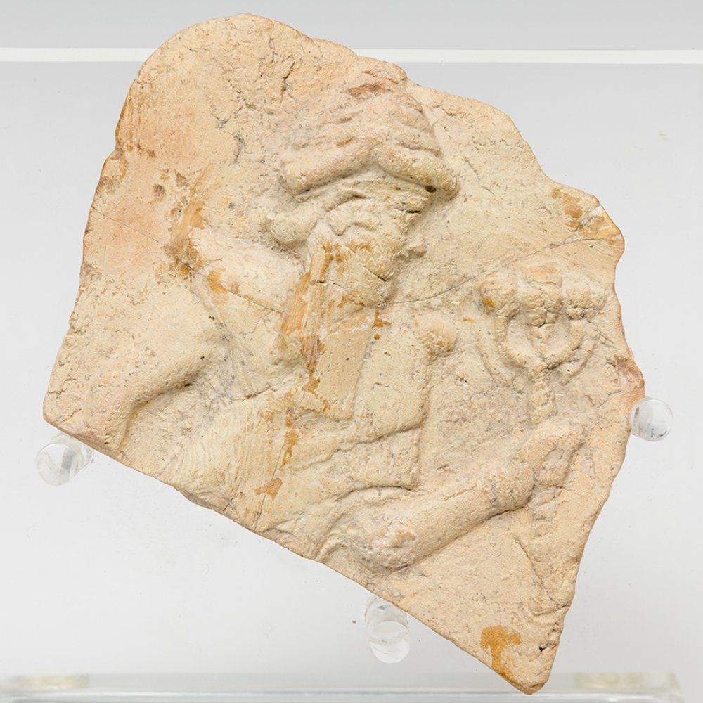 Dignitary figural plaque; Mesopotamia, Babylonia, 2000-1700 BC.Clay.The fracture line has been - Image 5 of 5