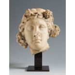 Head of Bacchus. Ancient Rome, 1st-2nd century AD.Marble.Provenance: private collection Vienne,