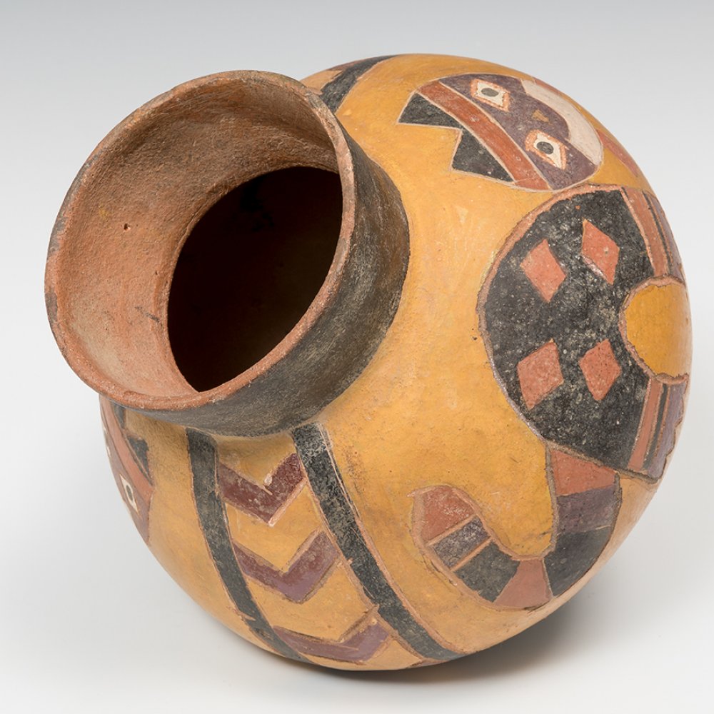 Globular vessel; Paracas culture, Peru, 700-300 BC.Polychrome pottery.Thermoluminescence report - Image 5 of 7