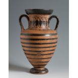 Greek amphora. Attica, ca. 510 BC.Ceramic.Provenance: private collection, Saint-Cloud, France.