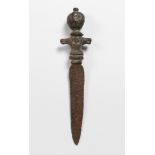 Dagger; Rome, Imperial period, 1st-2nd century AD.Bronze and iron.It has rust and wear caused by the