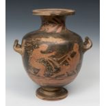 Hydria; Etruscan culture, 4th century BC.Red-figure pottery.Thermoluminescence attached.