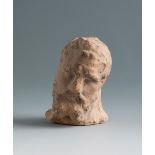 Head of Hercules. Smyrna, 3rd century BC.Terracotta.Provenance: Smyrna, 1895-1905. Collection Paul