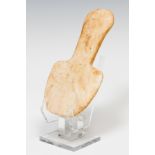 Violin idol of the Kusura Baycesultan type; Anatolia, 2070-2100 BC.Marble.Size: 10 x 6 x 0.5 cm.