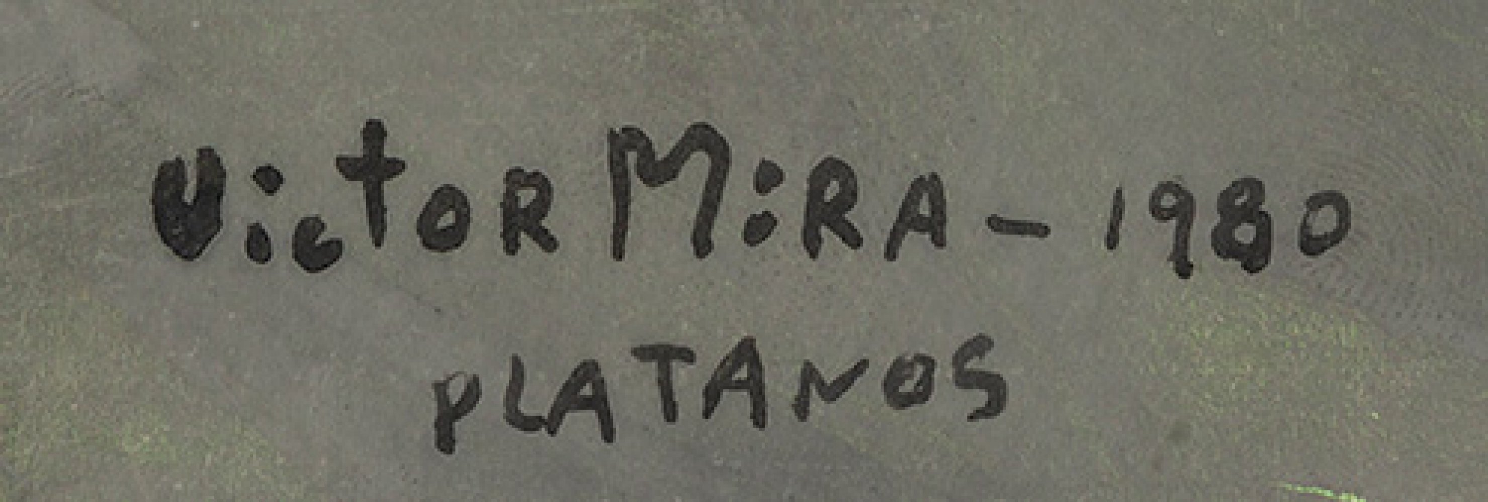 VICTOR MIRA (Zaragoza, 1949 - Munich, 2003)."Plátanos (nº2)", 1980.Mixed media on paper.Signed, - Image 2 of 3