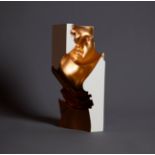 MATTEO MAURO, (Catania, Sicily, 1992)."She", 2020.Resin sculpture.Finished with gold and white satin