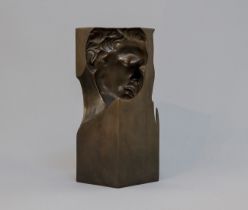 MATTEO MAURO, (Catania, Sicily, 1992)."He", 2020.Bronze sculpture.Dark brown patina finish.Limited