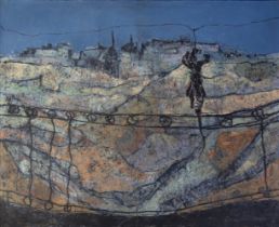 LLUIS CLARAMUNT (Barcelona, 1951 - Zarautz, Gipuzkoa, 2000)."Landscape of Madrid", 1981.Oil on