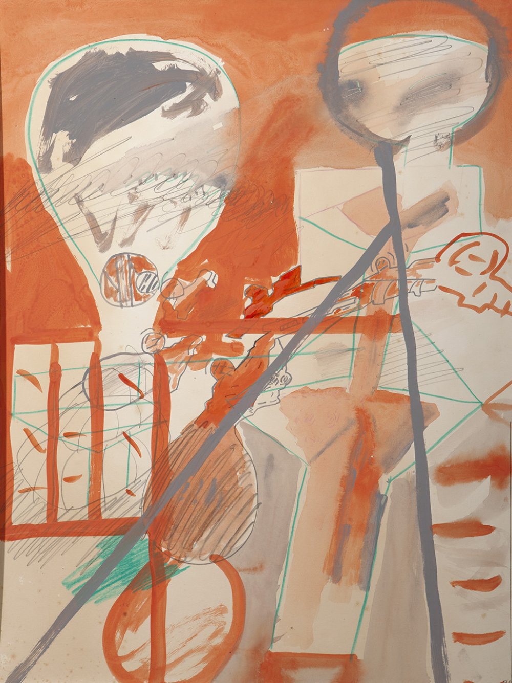 LUIS GORDILLO (Seville, 1934).Untitled, 1982.Mixed media on paper.Signed and dated in the lower