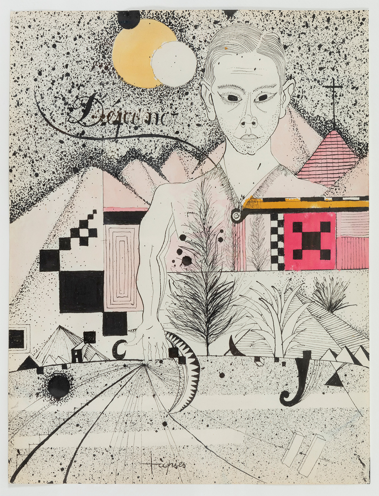 ANTONI TÀPIES PUIG (Barcelona, 1923 - 2012)."Dejeuner", 1950.Indian ink and watercolour on paper.