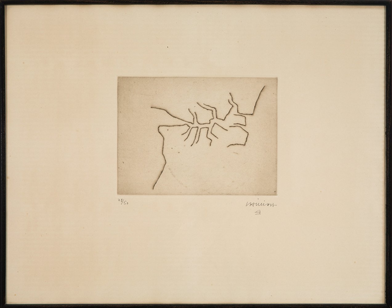 EDUARDO CHILLIDA JUANTEGUI (San Sebastian, 1924 - 2002)."Articulation".Etching on Rives BFK paper. - Image 3 of 4