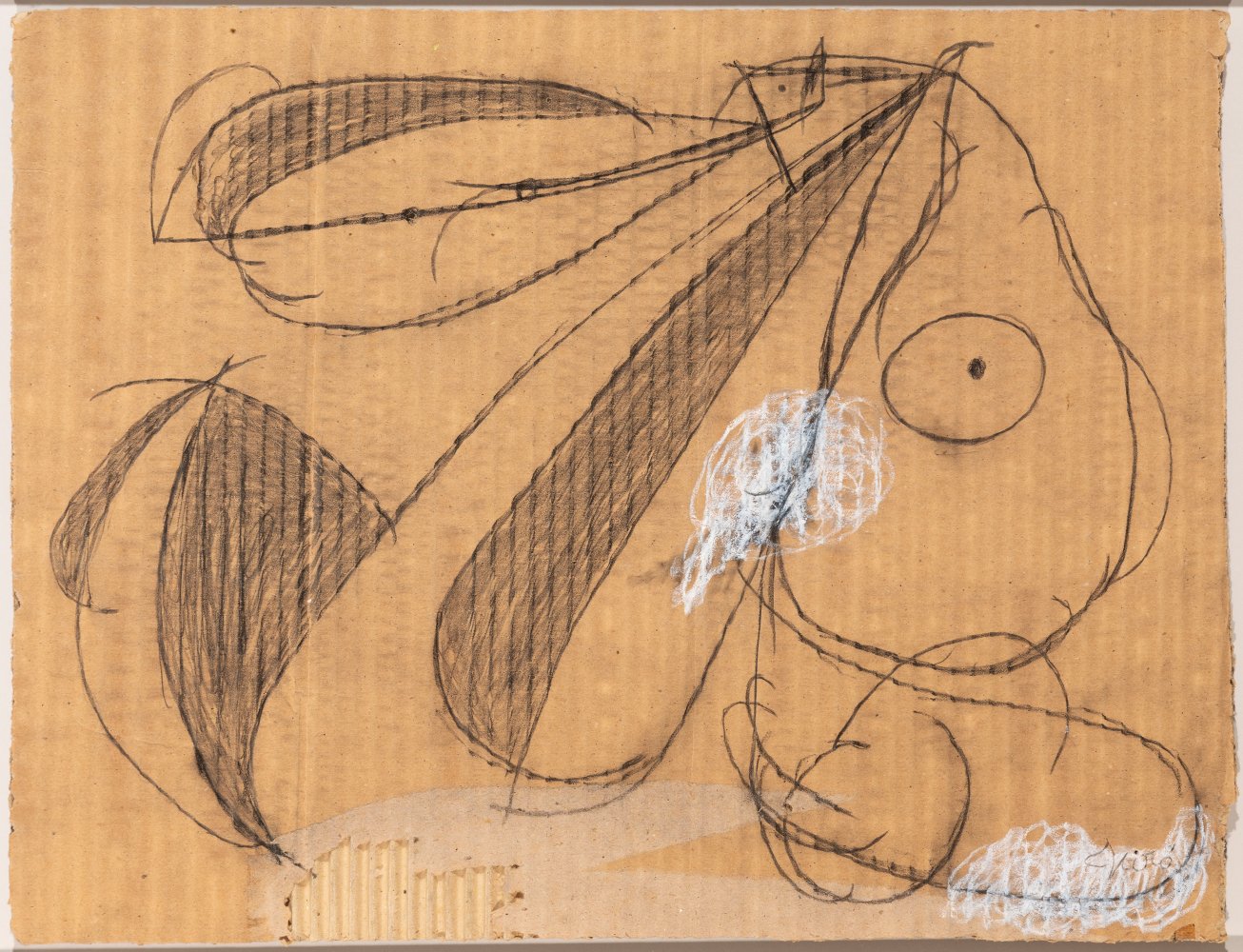 JOAN MIRÓ I FERRÀ (Barcelona, 1893 - Palma de Mallorca, 1983)."Femme", 1979.Crayon, wax and pencil