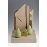 GERARDO RUEDA (Madrid, 1926 - 1996)."Three greens", 1992.Sculpture in polychrome wood.Signed,