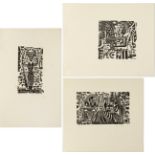 JOAN BROTAT VILANOVA (Barcelona, 1923 - 1990).Untitled.Set of three serigraphs on paper.Edition of