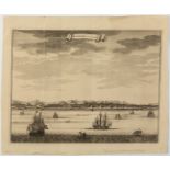 Dutch engraving, 18th century."View of Samboepo". 1724.Engraving on paper.Draughtsman and