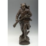 EMMANUEL FONTAINE (Commercy, France, 1856-1935)"Soldier".Bronze sculpture.Signed E. Fontaine.Size: