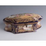 SÈVRES box, 19th century.Enamelled porcelain.With seal.Measurements: 34 x 20 x 20 x 12 cm.