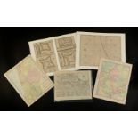 Set of 5 pages of atlases, 18th-19th century.Maps of Russia, Palestine, coast and fortifications