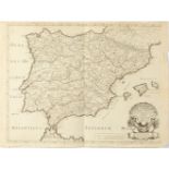 Map of Spain along the Roman itinerary of Antoninus. France, 18th century. Engraving on paper.Made