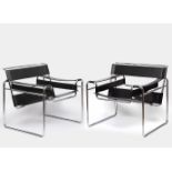 After MARCEL BREUER (Hungary, 1902 - United States, 1981).Pair of "Wassily" armchairs, 1960s-70s.
