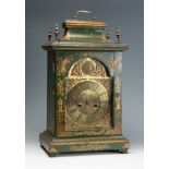 Table clock after 18th century English Bracket models. Late 19th-early 20th century.Wood decorated