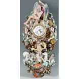 Marcolini period wall clock from the MEISSEN MANUFACTURE; Germany, ca. 1800.Enamelled porcelain.
