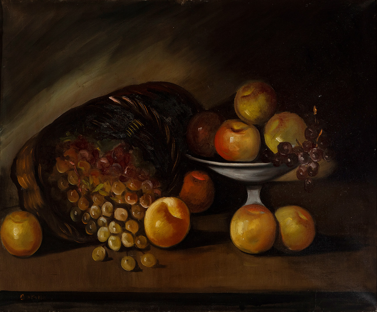 PERE BATALLA XATRUCH (Tarragona, 1893 - 1968)."Still life of fruit".Oil on canvas.Signed in the