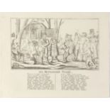 Russian school, 20th century."Fable".Etching on paper.Reproduction of an 1874 Russian Folk Art