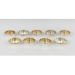 Set of nine bowls, S. XX. "ALDAO".In silver 916 thousandths. Punches, and double "M" initials