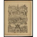 American engraving, late 19th century."Peking City Scene".Engraving on paper.Page from a popular