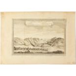"View of the Great Wall of China". France, 18th century.Etching on paper.Moisture stains, dirt,