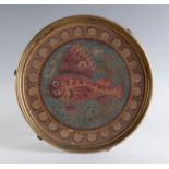 FRANCESC VIDAL JEVELLÍ (Barcelona, 1848 - 1914)."Fish".Bronze dish with cloisonné enamel.It shows