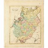Map of Russia; J.C. RUSSELL & SONS, England, 19th century.Coloured engraving.It has damp stains,