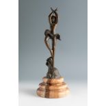 Art Deco figure. France, ca. 1930."Ballerina".Bronze.Measurements: 28.5 x 10 x 8 cm (sculpture);