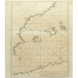 Maritime chart of the Balearic Islands.French edition of 1764.Made in Marseilles by Joseph Roux.
