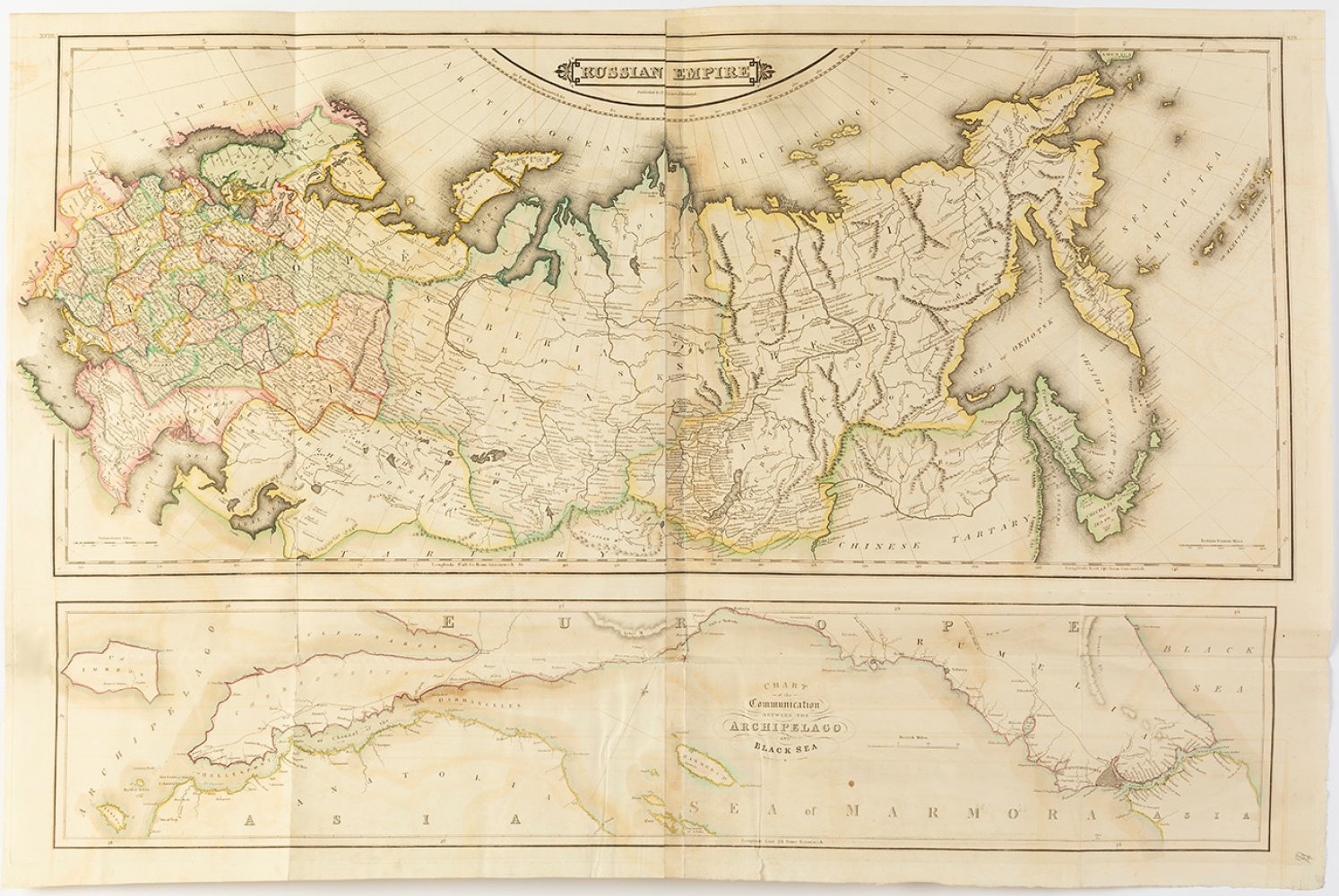 Map of the Russian Empire; Publisher DANIEL LIZARS (Edinburgh, 1754-1812), late 19th century.It
