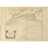 Map of North Africa, 18th century.Engraving on paper.Engraver: Paolo Santini (1729-1793).