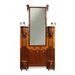 GASPAR HOMAR MEZQUIDA (Bunyola, Mallorca, 1870 - Barcelona, 1953).Hallway furniture with mirror,