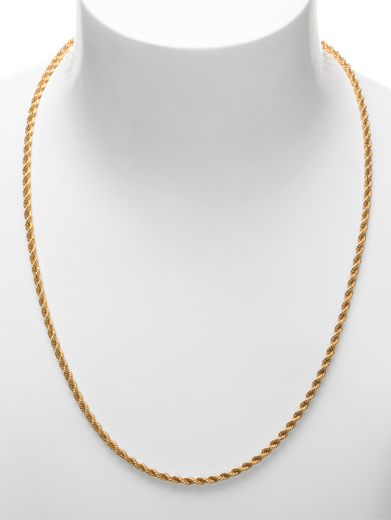 Necklace in 18kt yellow gold. Solid Neapolitan cord model with Italian clasp. With hallmarks. Gold