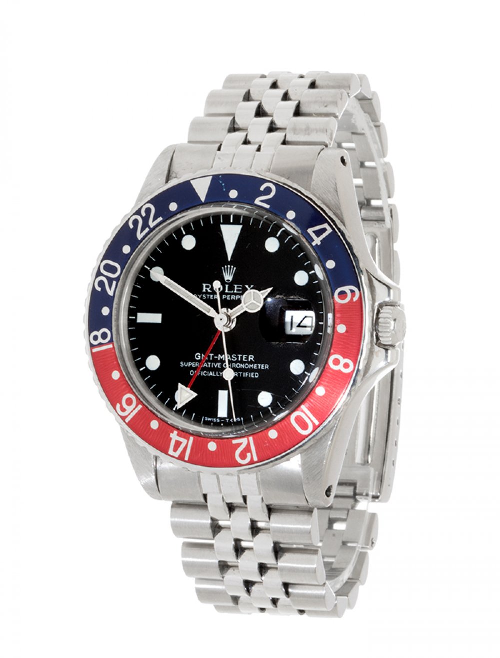 ROLEX GMT Master "Pepsi" watch, year 1969, model 1675 Vintage Sport, Long E, serial no. 2097XXX, for